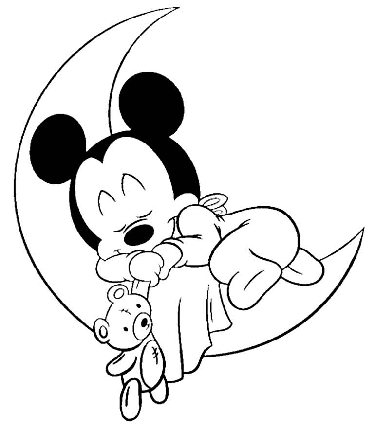 Coloriage A Imprimer Mickey Et Minnie Bebe