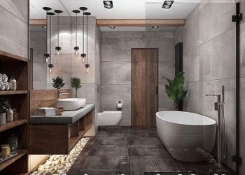 123 Décorez avec des carreaux de salle de bain de couleur neutre