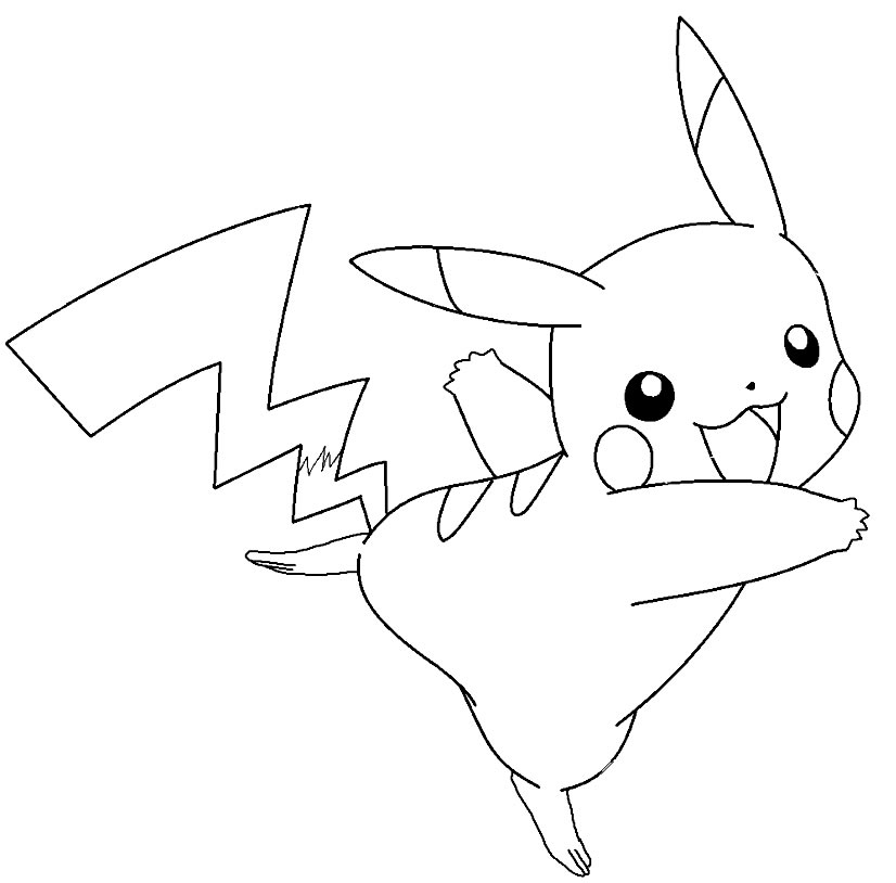 Dessin de Pikachu à peindre 