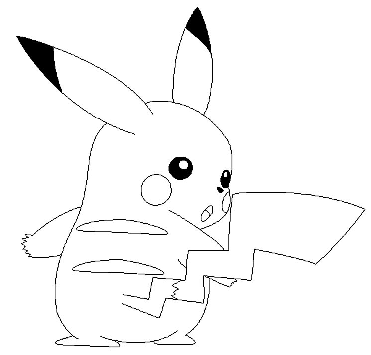Dessin de Pikachu à peindre 