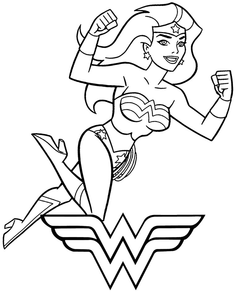 Coloriage de Wonder Woman à colorier et peindre 