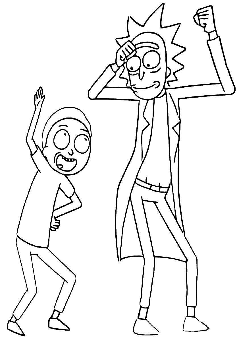Coloriage - Rick et Morty