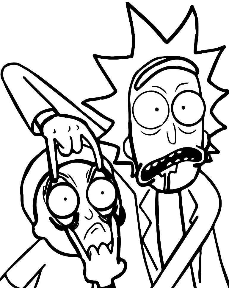 Coloriage - Rick et Morty