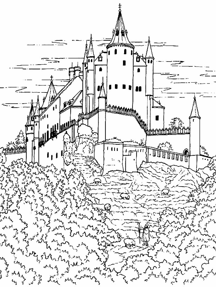 Dessin de château à peindre 