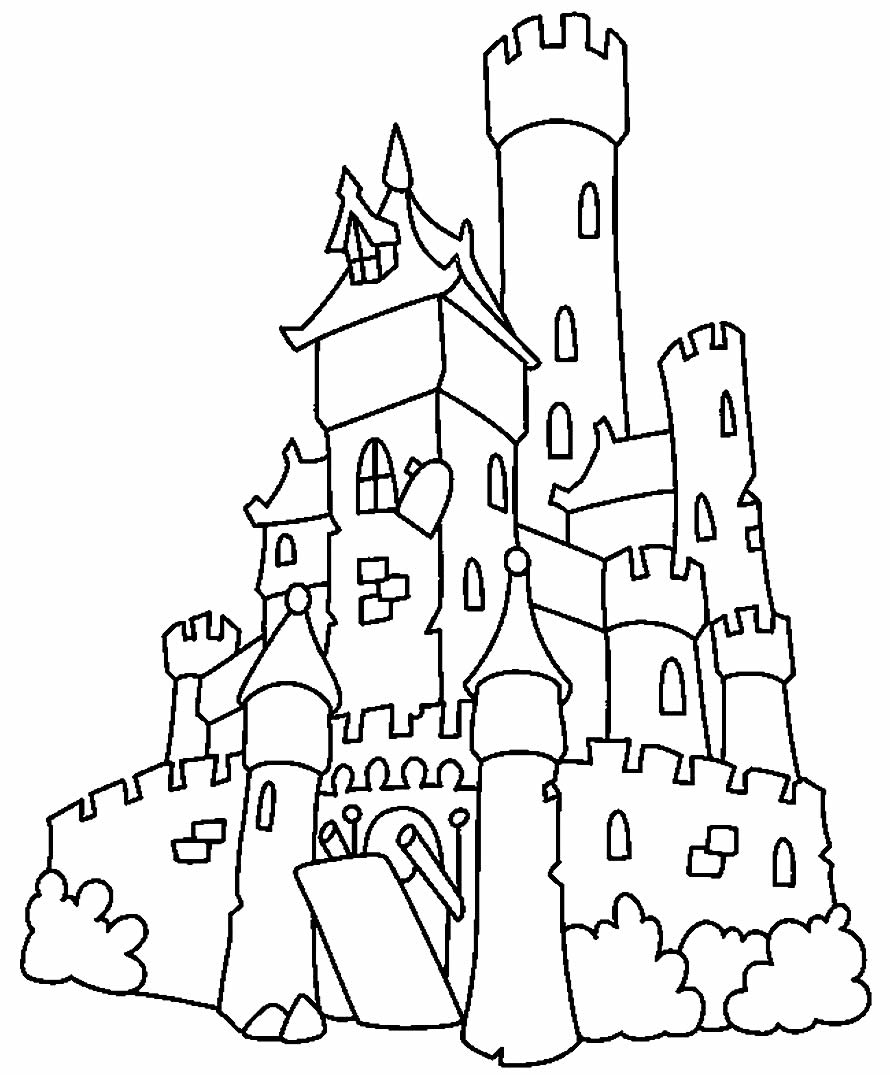 Image du château à colorier 