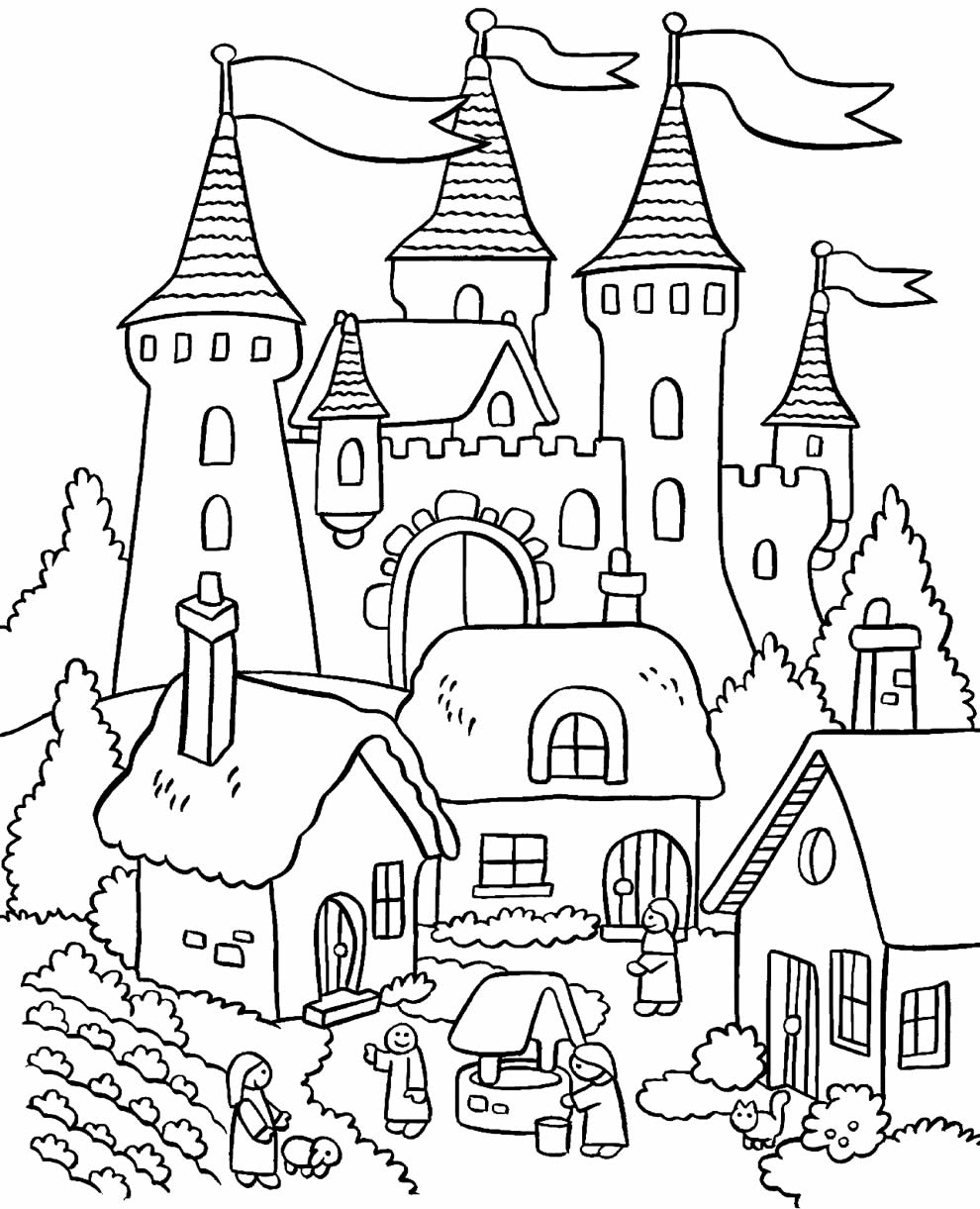 Image du château à colorier 