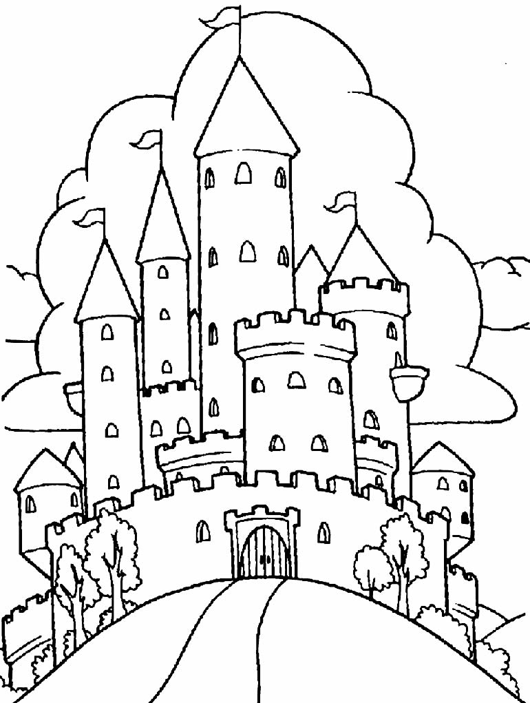 Image du château à colorier 