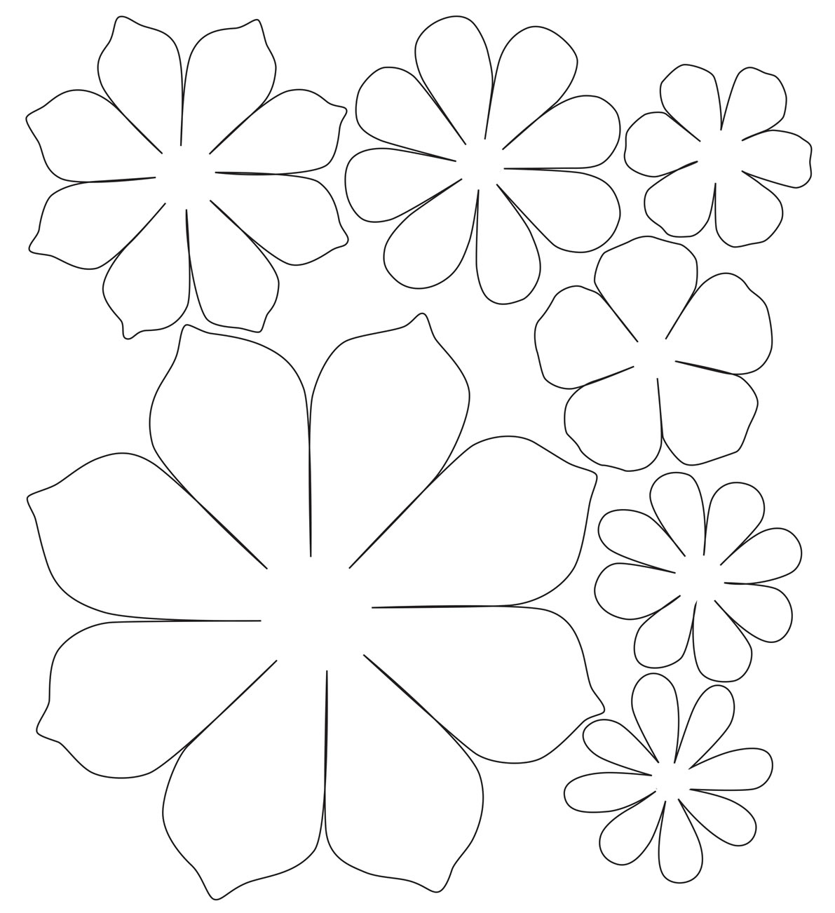 Modèle de fleur en papier facile 