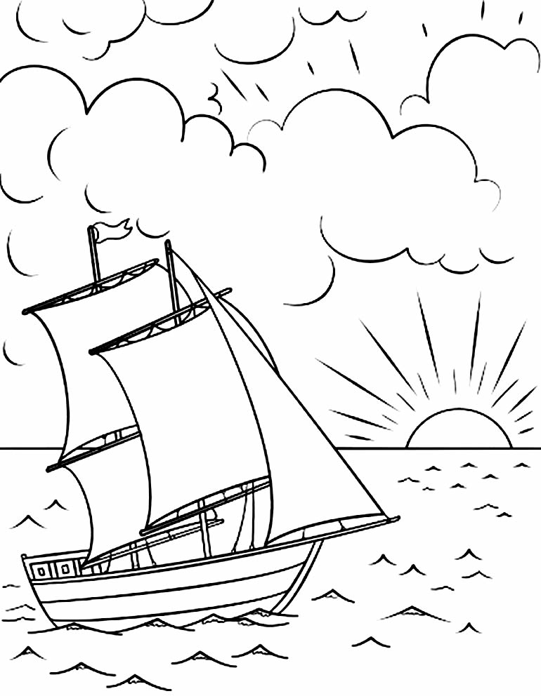 Dessin de bateau à peindre 