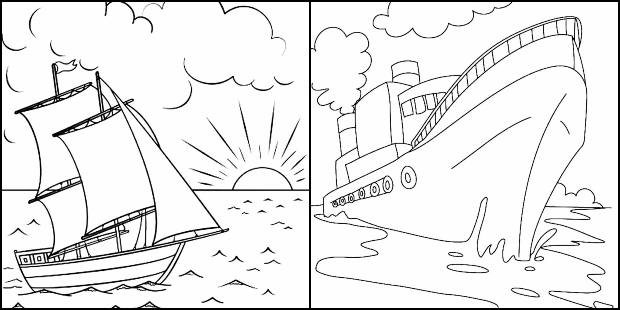 Coloriages de bateaux et de bateaux 