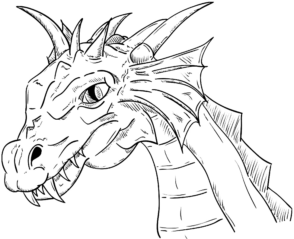 Desenho de dragão para pintar