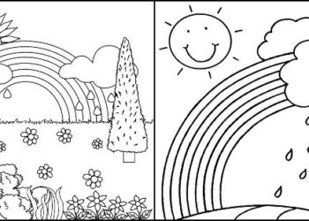 Desenhos para colorir de arco-íris