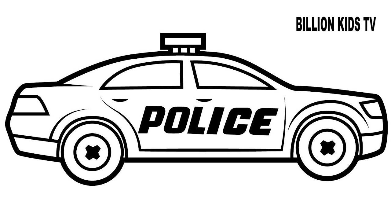 Imagens de carros de polícia para colorir