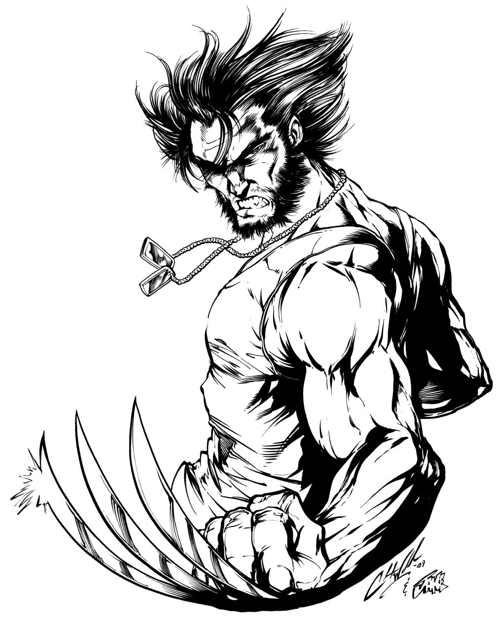 Coloriage de Wolverine à imprimer et colorier
