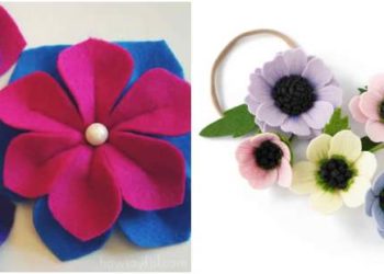 Flor de feltro para tiara com moldes