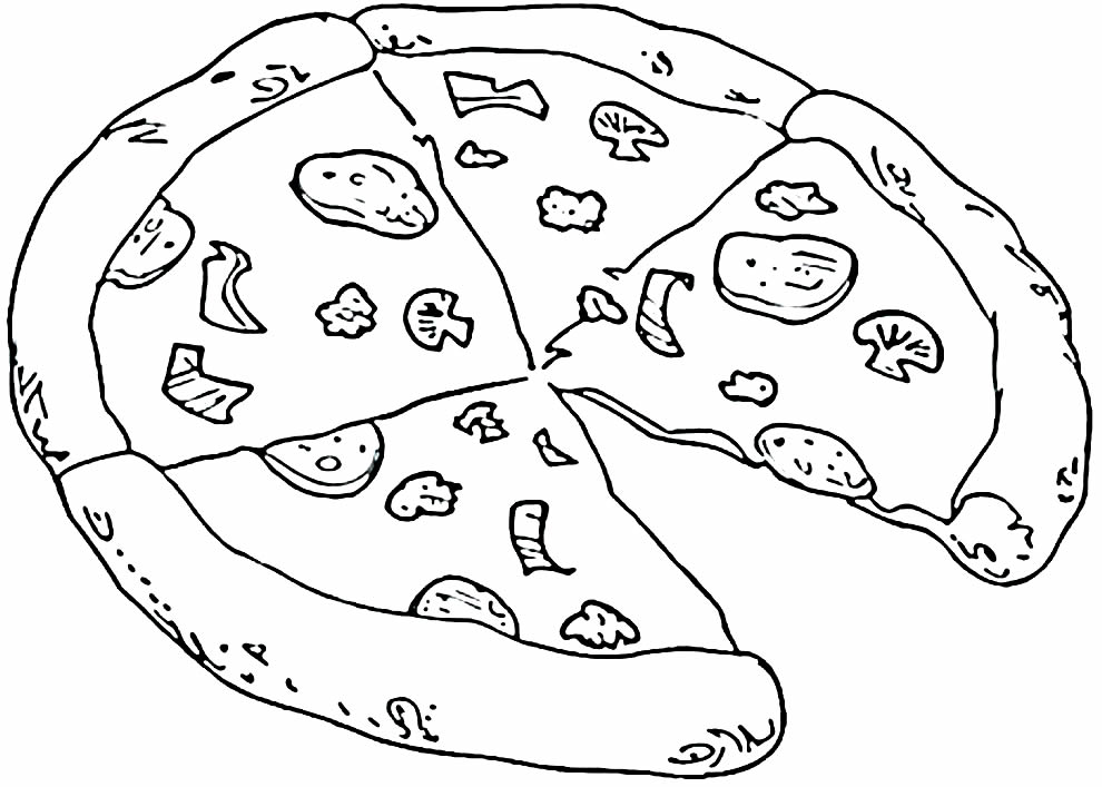 Imagem de pizza para colorir