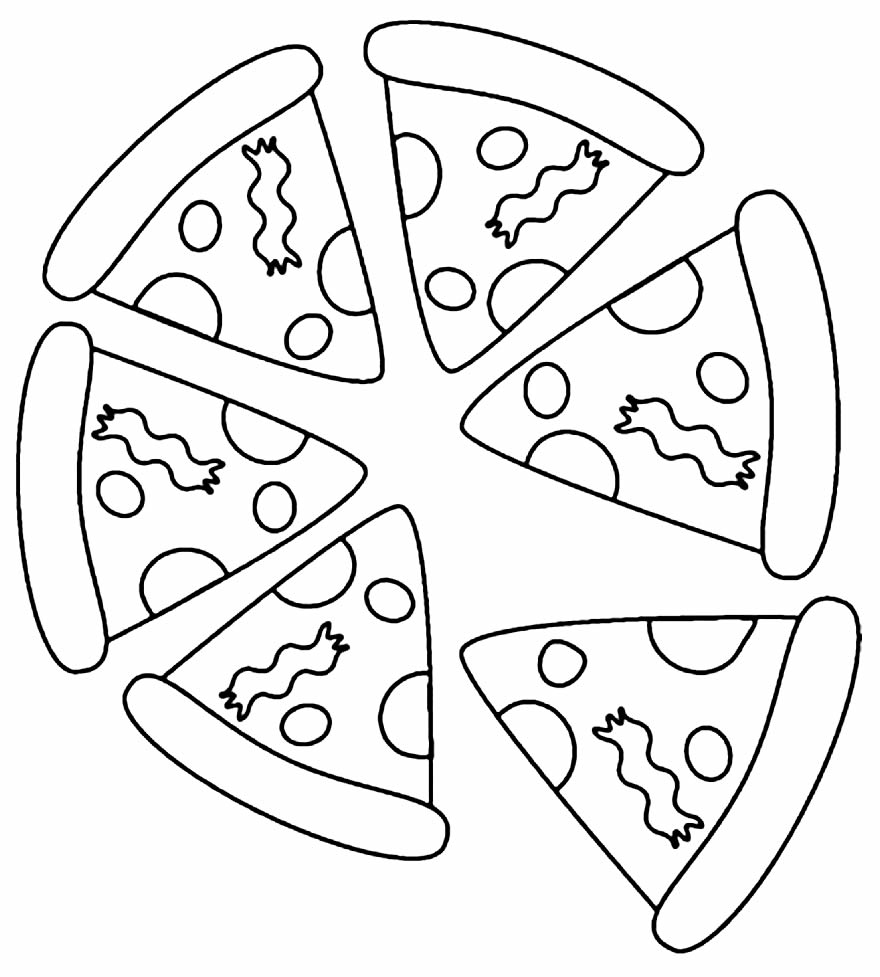 Desenho de pizza para pintar