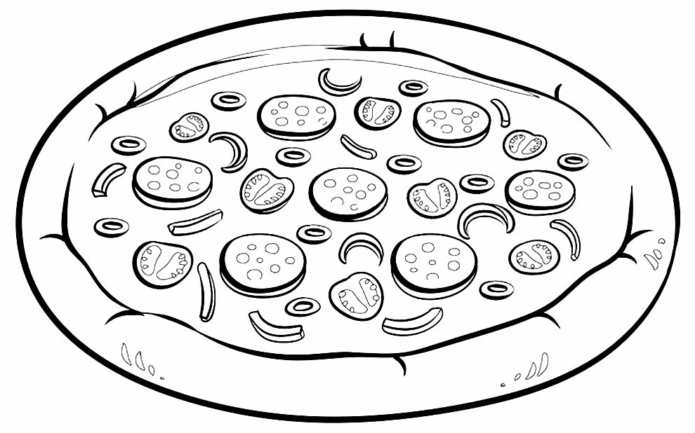 Desenho de pizza para colorir