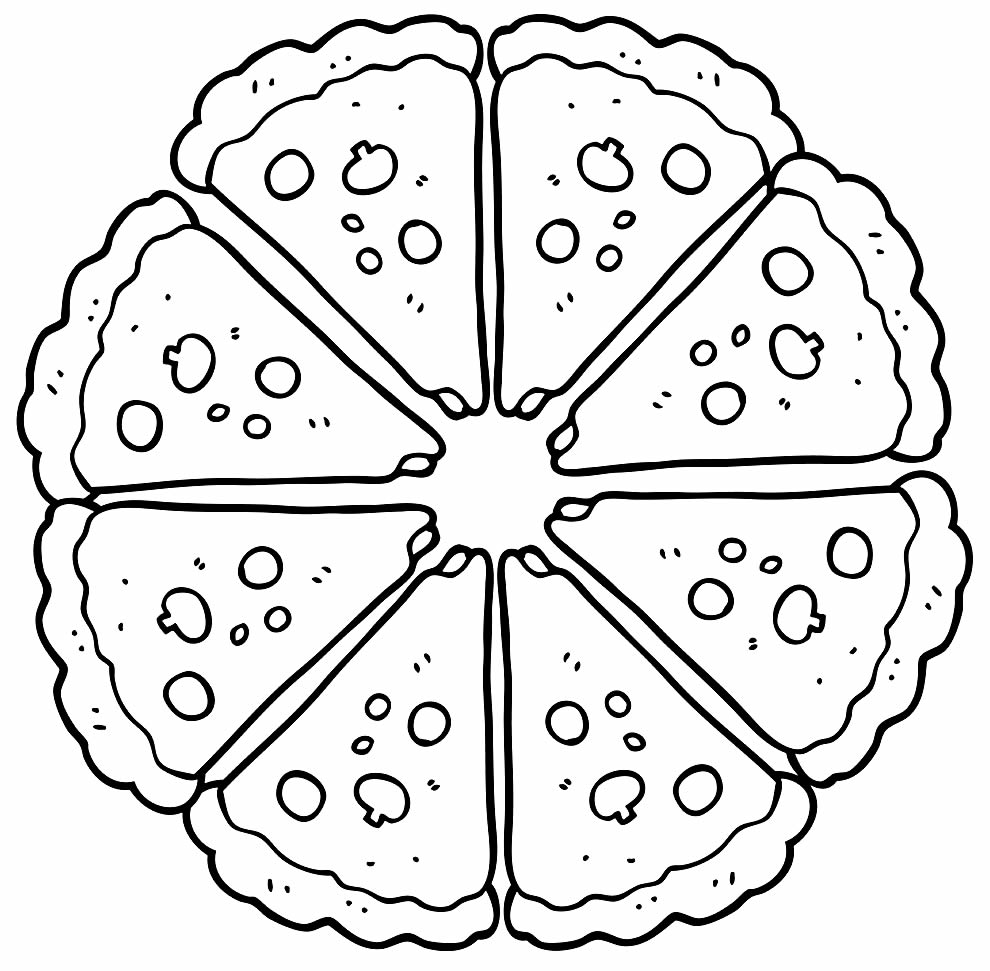 Desenho de pizza para colorir