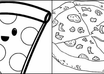 Desenhos de pizza para colorir