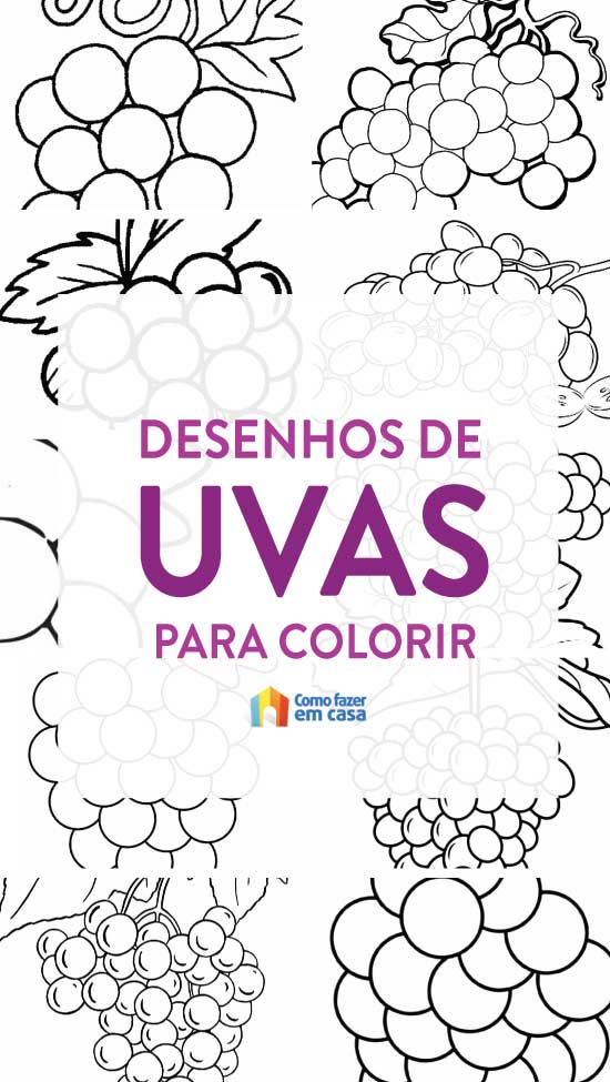 Desenho de uvas para colorir