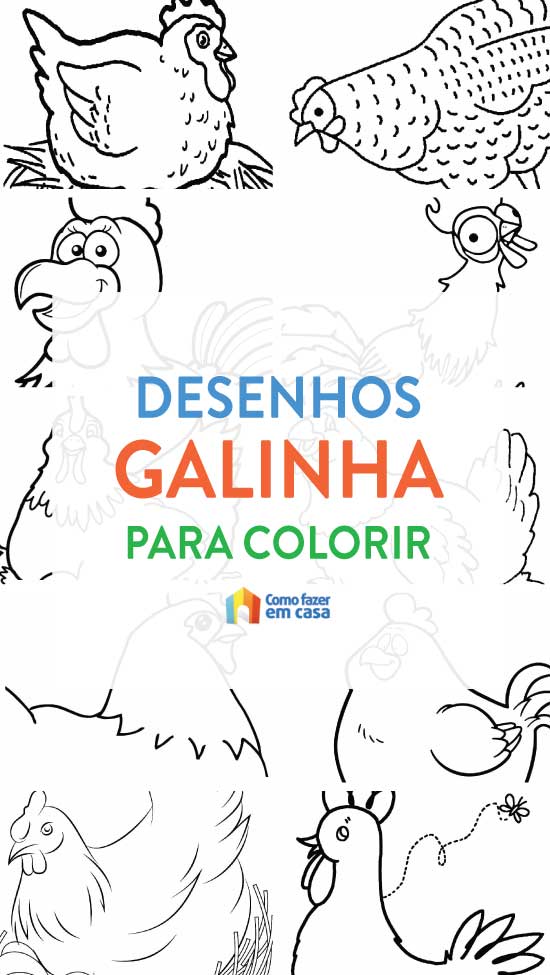Desenhos de galinha para colorir