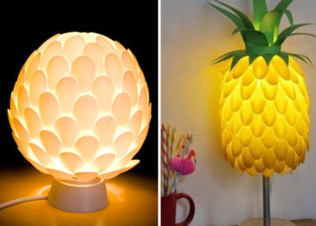 Luminaire étape par étape avec cuillères en plastique