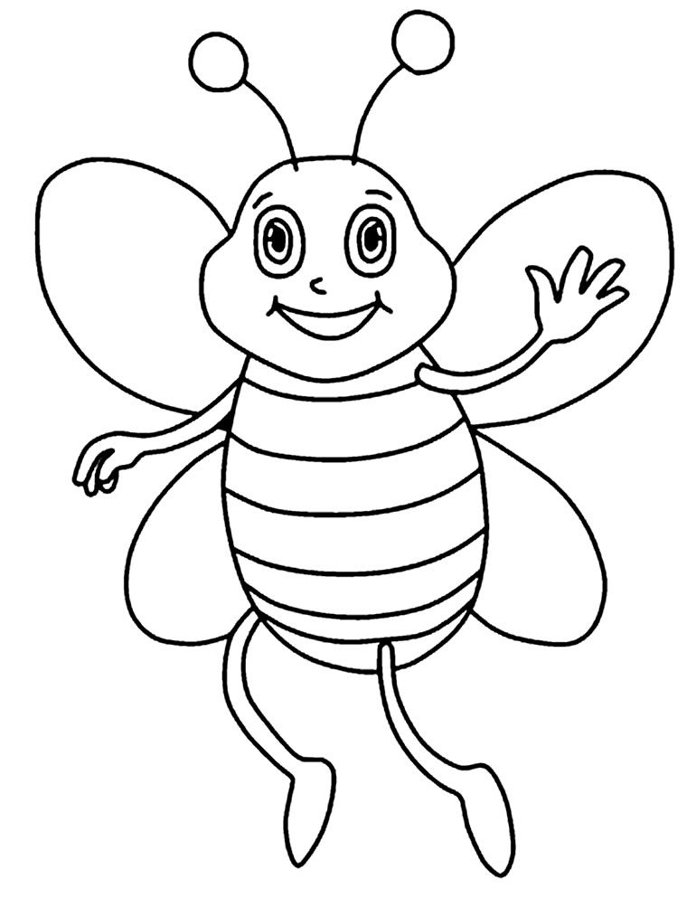 Image d'abeille à colorier