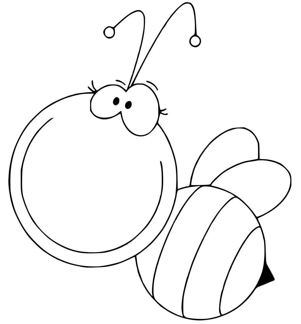 Caricature d'abeille à peindre