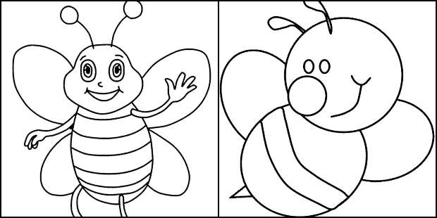 Coloriage de la petite abeille