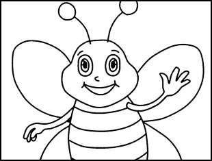 Coloriage de la petite abeille