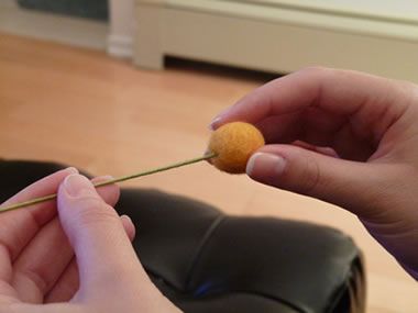 boules de feutre avec feutrage