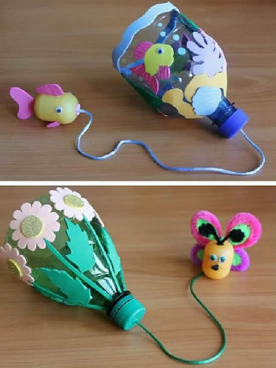 Jouets recyclés avec bouteille en PET