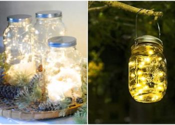 Bocal en verre avec clignotant pour Noël