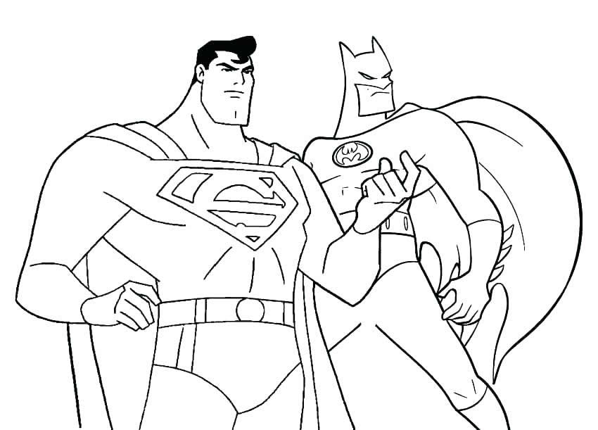 Coloriage de Superman et Batman