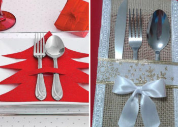 Porte-couverts et porte-serviettes de Noël