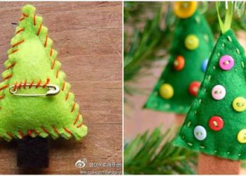 Sapin de Noël en feutre étape par étape