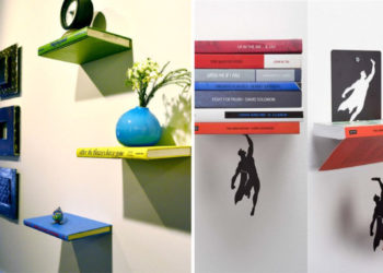 Bibliothèque flottante |  Comment faire une fausse bibliothèque à la maison