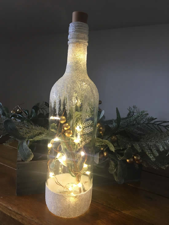 Décoration avec des bouteilles pour Noël