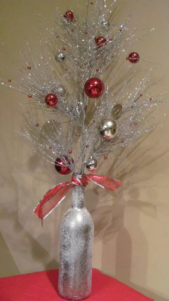 Bouteille décorée pour Noël