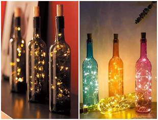 Décorations avec bouteilles et clignotant pour Noël