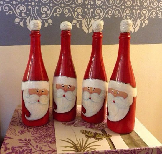 Créez un beau père Noël avec une bouteille en verre