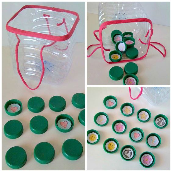 Jouets avec casquettes recyclées