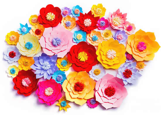Belles fleurs en papier pour la décoration