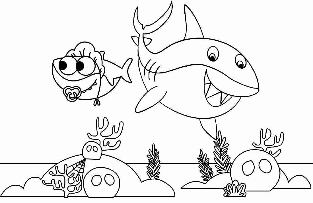 Coloriage bébé requin