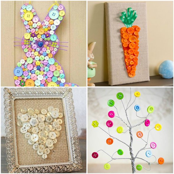 10 belles idées de décoration avec des boutons pour Pâques