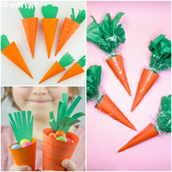 Faveurs de Pâques aux carottes en papier avec moules