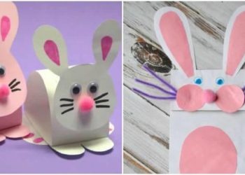 Lapins en papier pour la décoration de Pâques