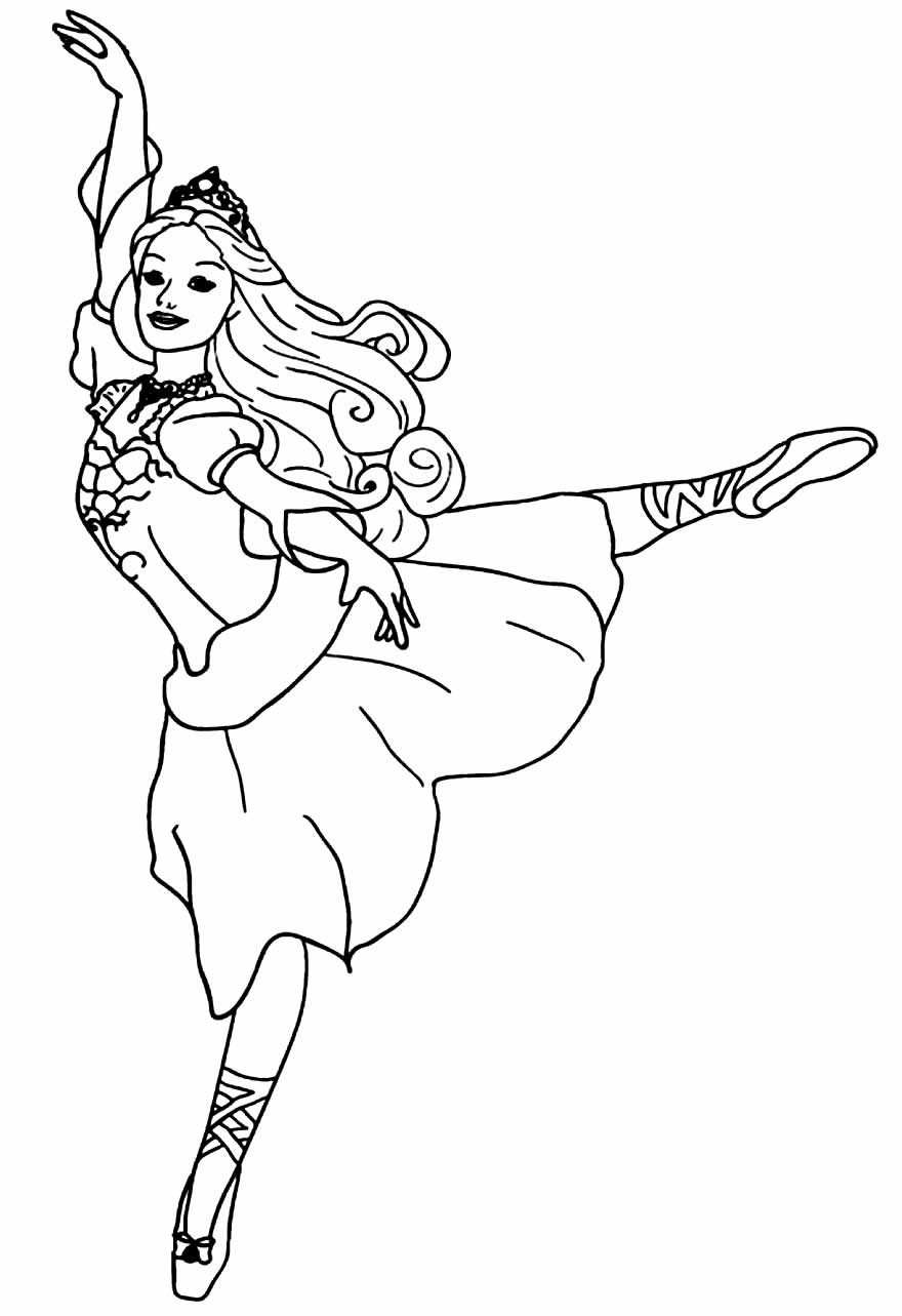 Coloriage de ballerine à colorier et peindre