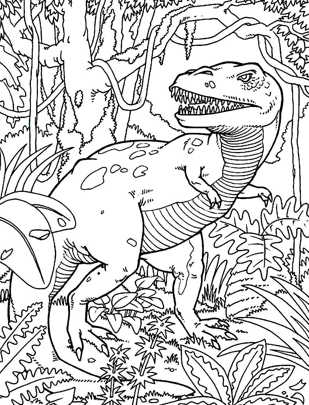 Coloriage de T-Rex à colorier et imprimer